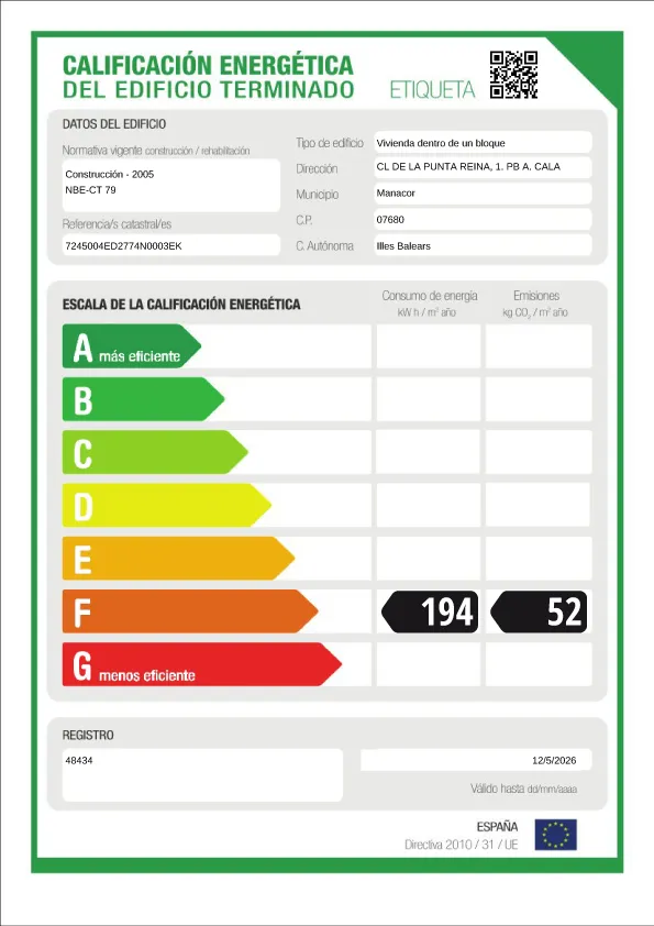 Energy certificate Apartment 1